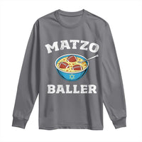 Funny Hanukkah Football Long Sleeve Shirt Matzo Baller Matzah Ball Jewish Chanukah Sports Lover - Wonder Print Shop