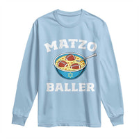 Funny Hanukkah Football Long Sleeve Shirt Matzo Baller Matzah Ball Jewish Chanukah Sports Lover - Wonder Print Shop