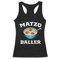 Funny Hanukkah Football Racerback Tank Top Matzo Baller Matzah Ball Jewish Chanukah Sports Lover - Wonder Print Shop