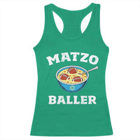 Funny Hanukkah Football Racerback Tank Top Matzo Baller Matzah Ball Jewish Chanukah Sports Lover - Wonder Print Shop