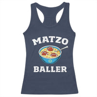 Funny Hanukkah Football Racerback Tank Top Matzo Baller Matzah Ball Jewish Chanukah Sports Lover - Wonder Print Shop