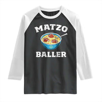 Funny Hanukkah Football Raglan Shirt Matzo Baller Matzah Ball Jewish Chanukah Sports Lover - Wonder Print Shop