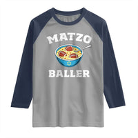 Funny Hanukkah Football Raglan Shirt Matzo Baller Matzah Ball Jewish Chanukah Sports Lover - Wonder Print Shop