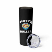 Funny Hanukkah Football Skinny Tumbler Matzo Baller Matzah Ball Jewish Chanukah Sports Lover - Wonder Print Shop