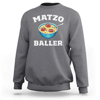 Funny Hanukkah Football Sweatshirt Matzo Baller Matzah Ball Jewish Chanukah Sports Lover - Wonder Print Shop