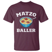 Funny Hanukkah Football T Shirt Matzo Baller Matzah Ball Jewish Chanukah Sports Lover - Wonder Print Shop