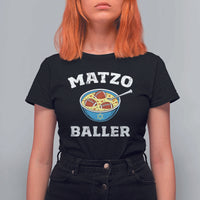 Funny Hanukkah Football T Shirt For Women Matzo Baller Matzah Ball Jewish Chanukah Sports Lover - Wonder Print Shop