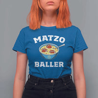 Funny Hanukkah Football T Shirt For Women Matzo Baller Matzah Ball Jewish Chanukah Sports Lover - Wonder Print Shop