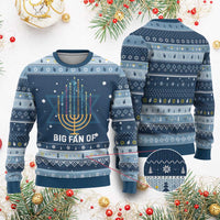Hanukkah Human Rights Hanukkah Ugly Sweater Big Fan Of Democracy Immigrants And Refugees - Wonder Print Shop