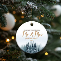 Personalized First Christmas As Mr & Mrs Christmas Ornament Custom Name Couple 2024 - Wonder Print Shop