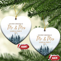 Personalized First Christmas As Mr & Mrs Christmas Ornament Custom Name Couple 2024 - Wonder Print Shop