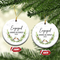 Personalized Engaged 2024 Christmas Ornament Custom Name Mr & Mrs Engagement Bird Mistletoe - Wonder Print Shop