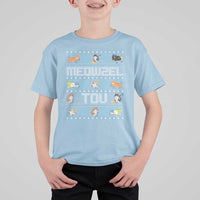 Funny Hanukkah Cats T Shirt For Kid Meowzel Tov Chanukah Menorah David Stars - Wonder Print Shop