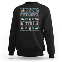 Funny Hanukkah Cats Sweatshirt Meowzel Tov Chanukah Menorah David Stars - Wonder Print Shop