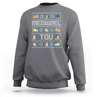 Funny Hanukkah Cats Sweatshirt Meowzel Tov Chanukah Menorah David Stars - Wonder Print Shop