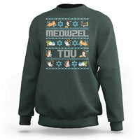 Funny Hanukkah Cats Sweatshirt Meowzel Tov Chanukah Menorah David Stars - Wonder Print Shop