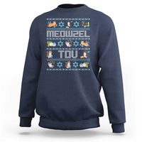 Funny Hanukkah Cats Sweatshirt Meowzel Tov Chanukah Menorah David Stars - Wonder Print Shop
