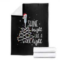 Funny Christmas Nurse Throw Blanket Shine Bright Like A Call Light Led Lights - Wonder Print Shop