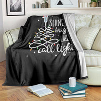 Funny Christmas Nurse Throw Blanket Shine Bright Like A Call Light Led Lights - Wonder Print Shop