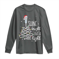 Funny Christmas Nurse Long Sleeve Shirt Shine Bright Like A Call Light Led Lights