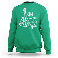 Funny Christmas Nurse Sweatshirt Shine Bright Like A Call Light Led Lights - Wonder Print Shop