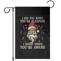 Funny Christmas Santa Doctor Medical Garden Flag I See You When You're Sleeping I Know When You're Awake - Wonder Print Shop