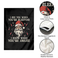 Funny Christmas Santa Doctor Medical Garden Flag I See You When You're Sleeping I Know When You're Awake - Wonder Print Shop