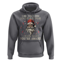 Funny Christmas Santa Doctor Medical Hoodie I See You When You're Sleeping I Know When You're Awake