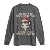 Funny Christmas Santa Doctor Medical Long Sleeve Shirt I See You When You're Sleeping I Know When You're Awake