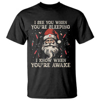 Funny Christmas Santa Doctor Medical T Shirt I See You When You're Sleeping I Know When You're Awake - Wonder Print Shop