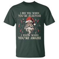 Funny Christmas Santa Doctor Medical T Shirt I See You When You're Sleeping I Know When You're Awake - Wonder Print Shop