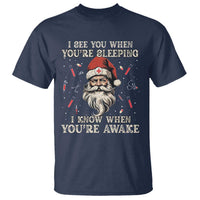 Funny Christmas Santa Doctor Medical T Shirt I See You When You're Sleeping I Know When You're Awake - Wonder Print Shop