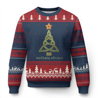 Irish Gaelic Xmas Nollaig Shona Ugly Christmas Sweater Celtic Knot Xmas Tree - Wonder Print Shop