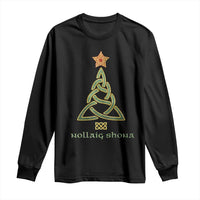 Irish Gaelic Christmas Nollaig Shona Long Sleeve Shirt Celtic Knot Christmas Tree
