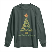 Irish Gaelic Christmas Nollaig Shona Long Sleeve Shirt Celtic Knot Christmas Tree