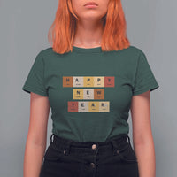 Funny Happy New Year Periodic Table Elements T Shirt For Women Chemistry Teacher Student