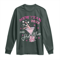 Funny New Year 2025 Same Hot Mess Long Sleeve Shirt New Year's Eve Party Coquette Champagne Glass