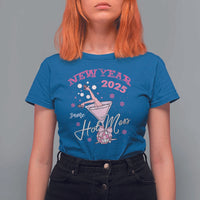 Funny New Year 2025 Same Hot Mess T Shirt For Women New Year's Eve Party Coquette Champagne Glass - Wonder Print Shop
