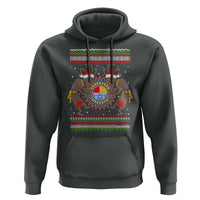 Funny Christmas Native American Hoodie Santa Kokopeli Medicine Wheel