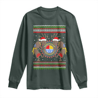 Funny Christmas Native American Long Sleeve Shirt Santa Kokopeli Medicine Wheel