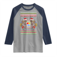 Funny Christmas Native American Raglan Shirt Santa Kokopeli Medicine Wheel - Wonder Print Shop