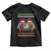 Funny Christmas Native American Toddler T Shirt Santa Kokopeli Medicine Wheel