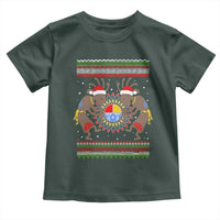 Funny Christmas Native American Toddler T Shirt Santa Kokopeli Medicine Wheel