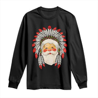 Funny Christmas Native American Indian Santa War Bonnet Long Sleeve Shirt
