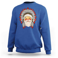 Funny Christmas Native American Indian Santa War Bonnet Sweatshirt - Wonder Print Shop