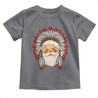 Funny Christmas Native American Indian Santa War Bonnet Toddler T Shirt