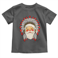 Funny Christmas Native American Indian Santa War Bonnet Toddler T Shirt