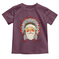 Funny Christmas Native American Indian Santa War Bonnet Toddler T Shirt