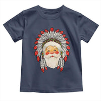 Funny Christmas Native American Indian Santa War Bonnet Toddler T Shirt
