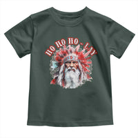 Funny Christmas Native American Toddler T Shirt Ho Ho Lay War Bonnet Santa Indian Tribes